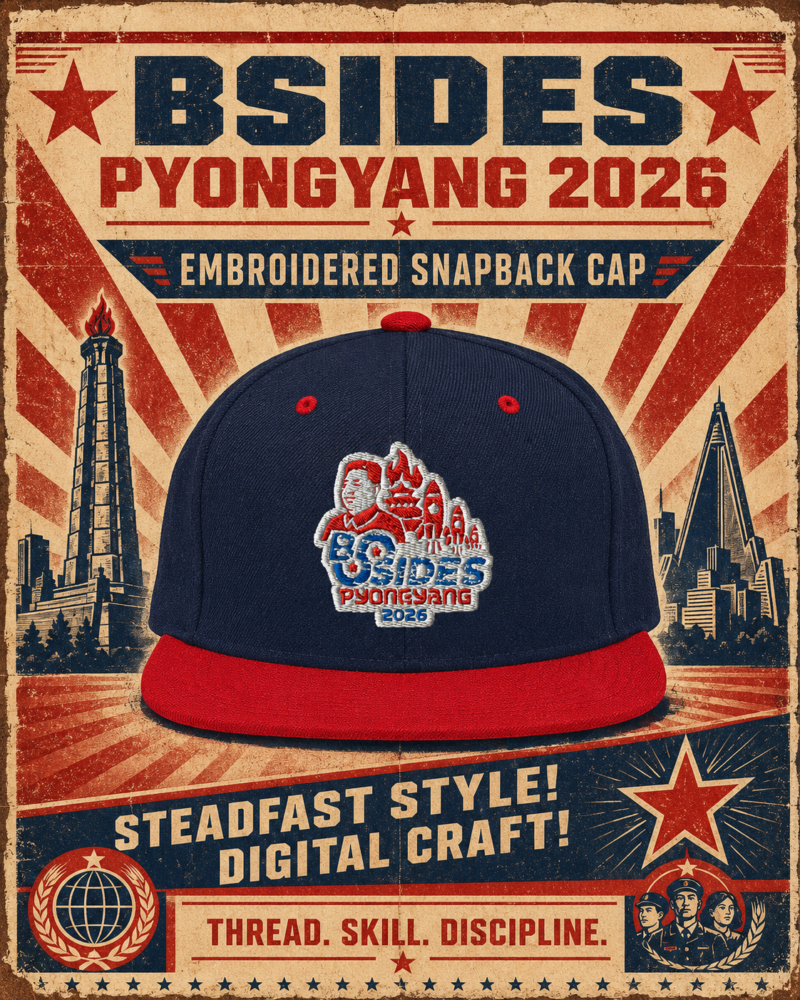 BSides Pyongyang 2026 Embroidered Snapback Hat
